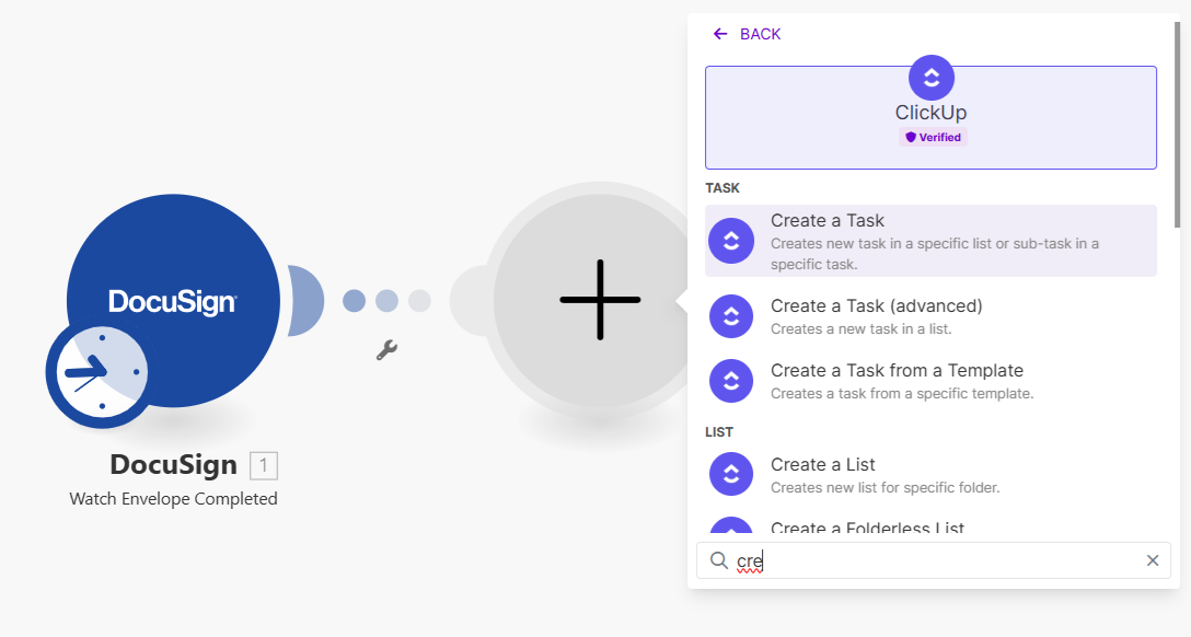 Create Task in ClickUp