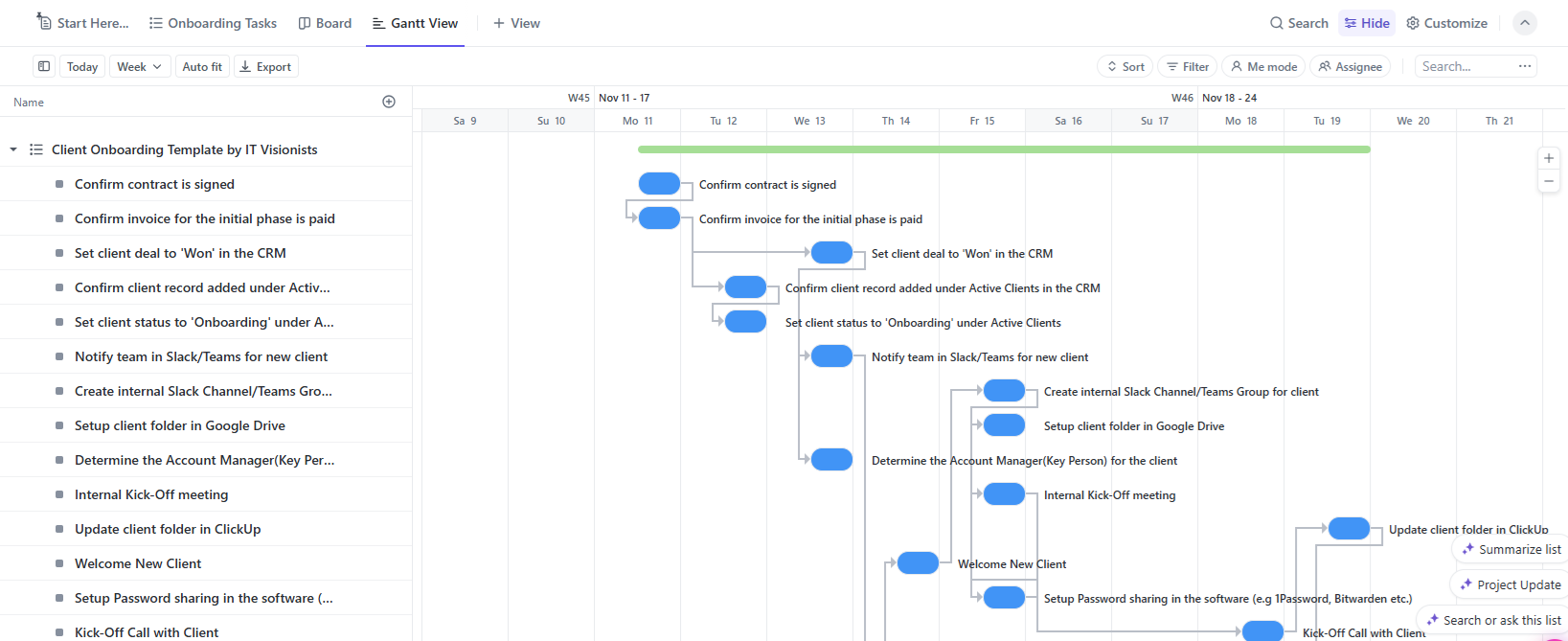 ClickUp Gantt Chart