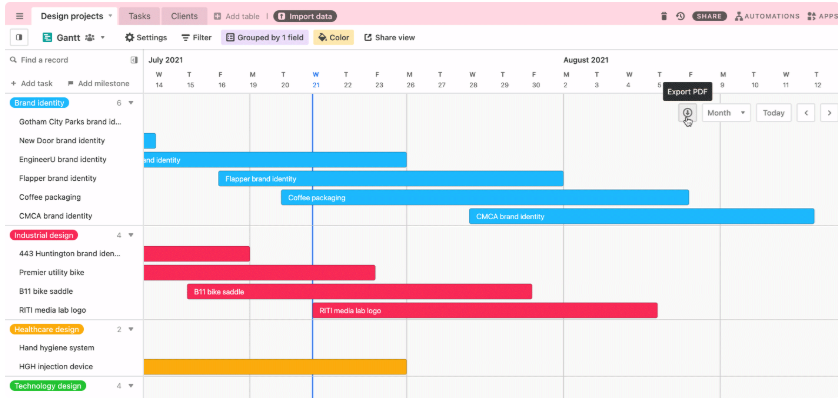 Gantt Chart in AirTable