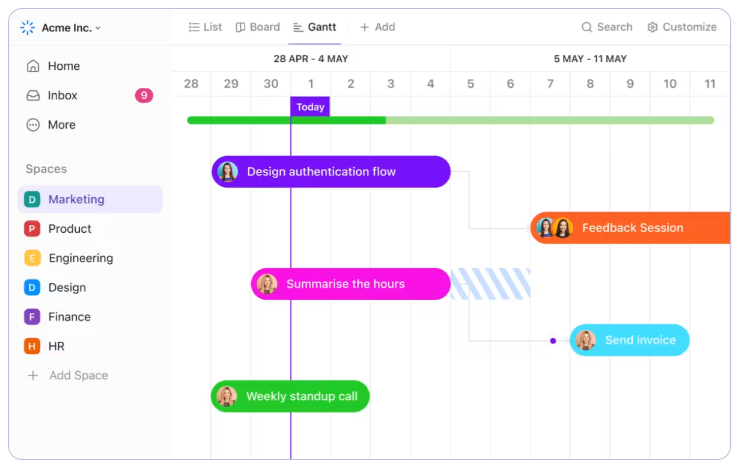 ClickUp Gantt Chart